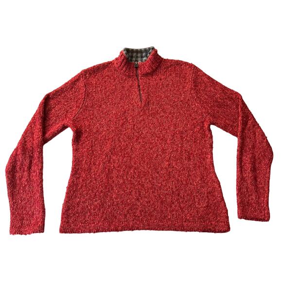 Woolrich Quarter Zip Mock Neck Cozy Soft Pullover Textured Fabric Sweater Size M - Picture 1 of 9